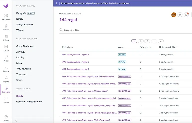Immergas listing reguł