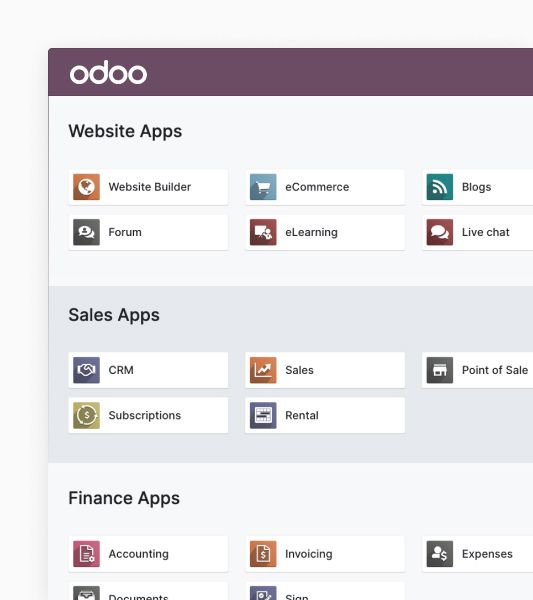 Odoo business apps