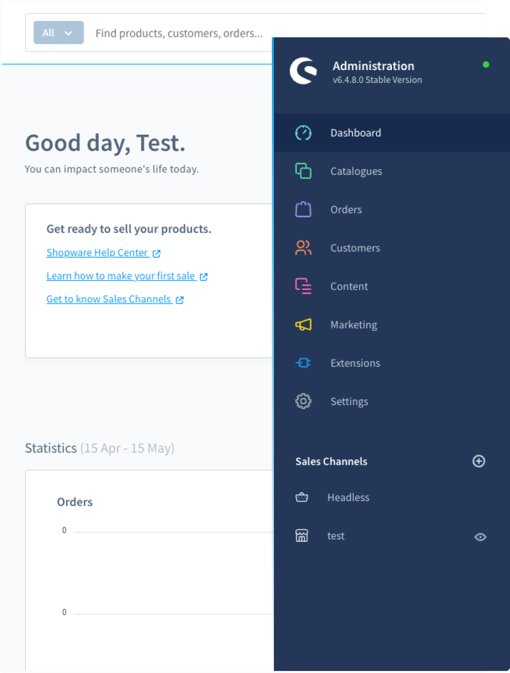 Shopware admin panel