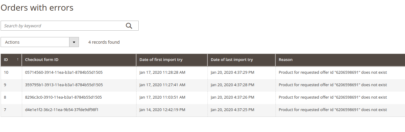 Encounter an error during order import?