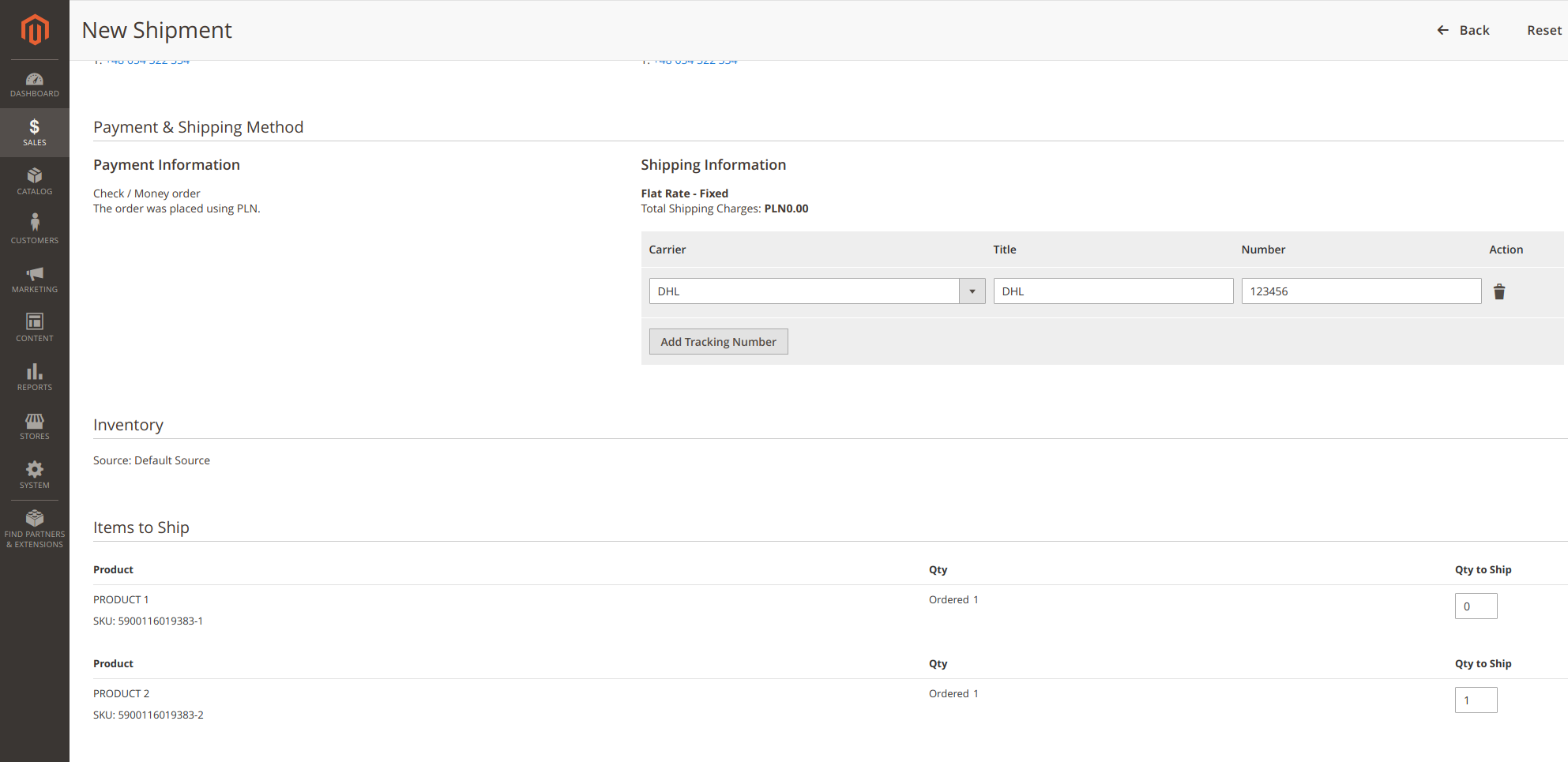 Issuing tracking numbers for Allegro orders from Magento
