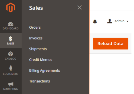 Magento admin panel