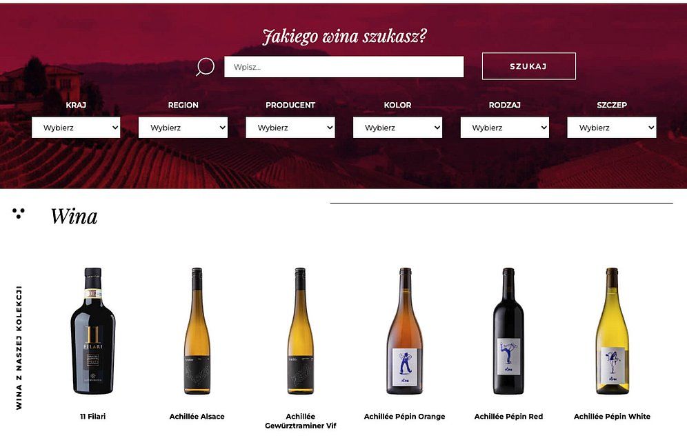 Vininova listing produktów