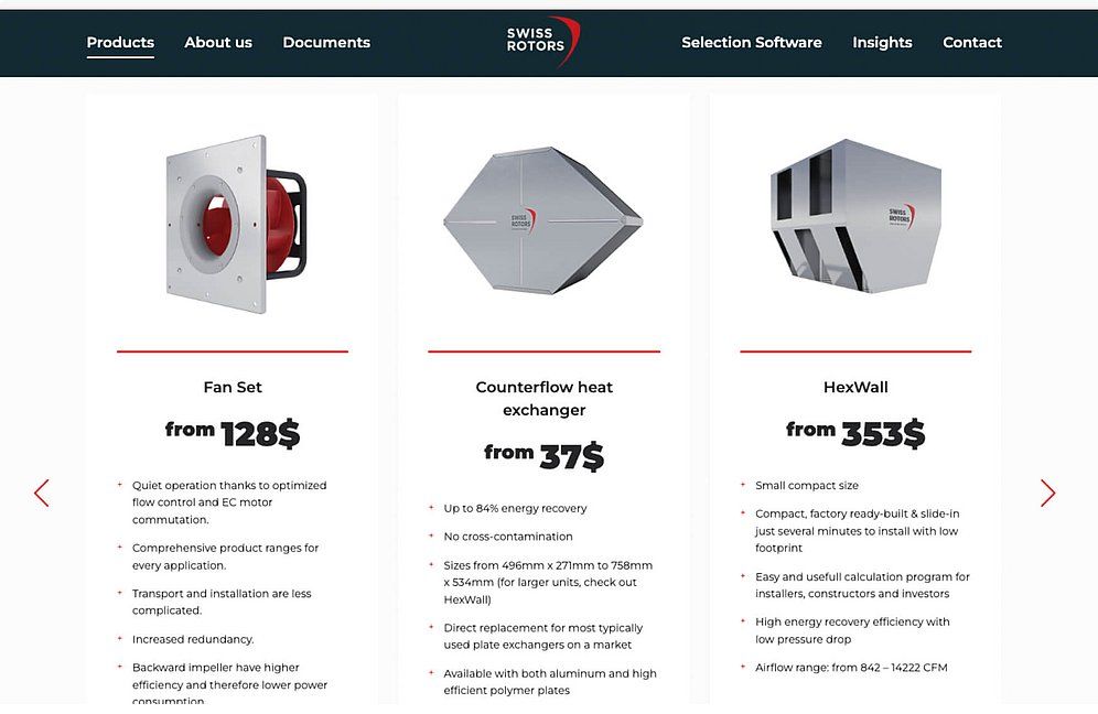 Swiss Rotors produkty