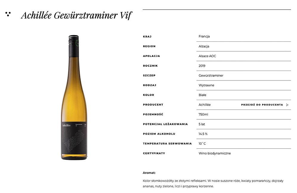 Vininova karta produktu